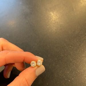 Diamond studs with 14k backs